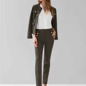 White House Black Market Green Tailored Trousers